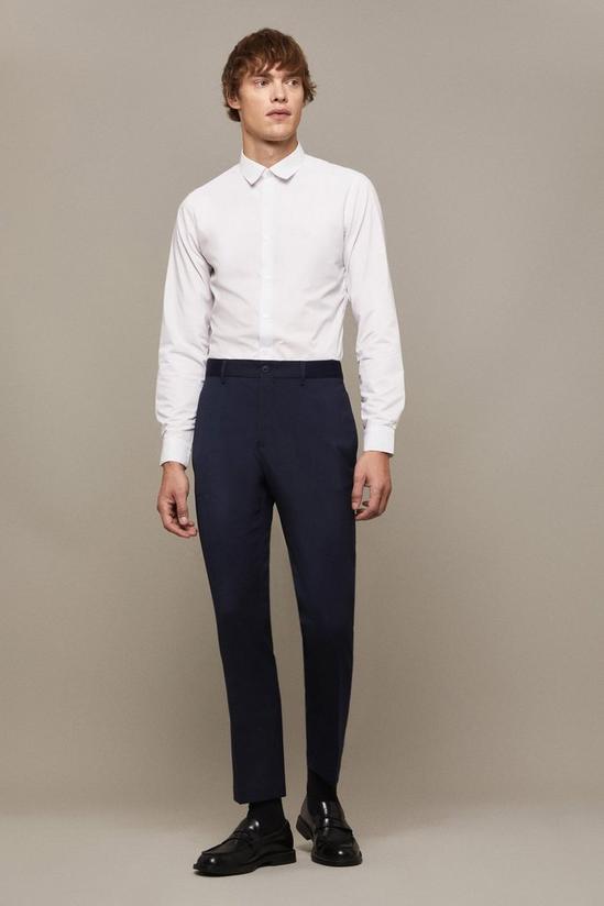 Burton Slim Fit Navy Elasticated Waist Smart Trousers 2