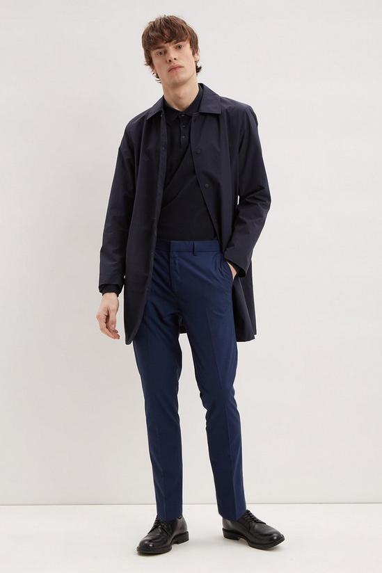 Burton Slim Fit Blue Texture Smart Trousers 2