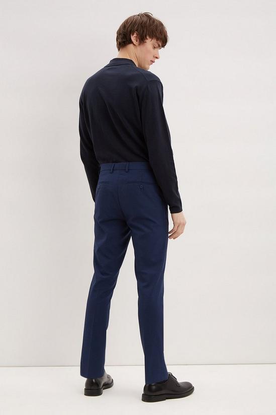 Burton Slim Fit Blue Texture Smart Trousers 3