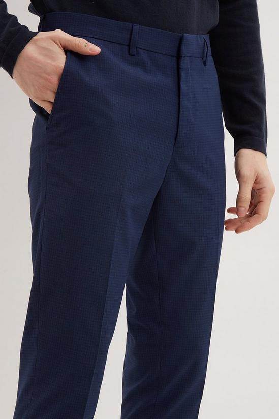 Burton Slim Fit Blue Texture Smart Trousers 4