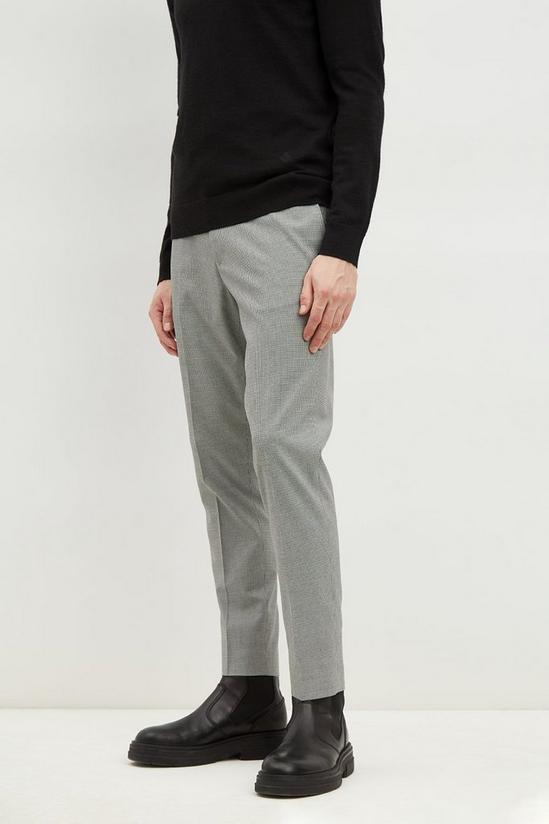 Burton Skinny Fit Black Dogtooth Smart Trousers 2