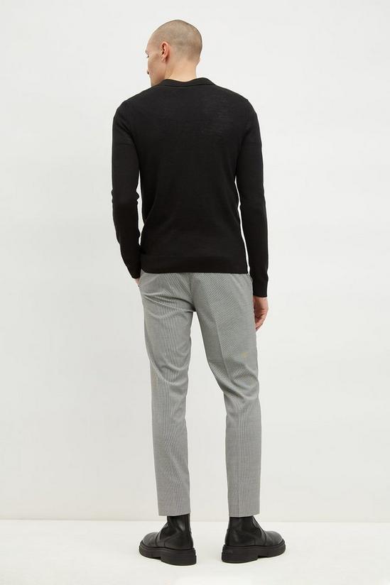Burton Skinny Fit Black Dogtooth Smart Trousers 3
