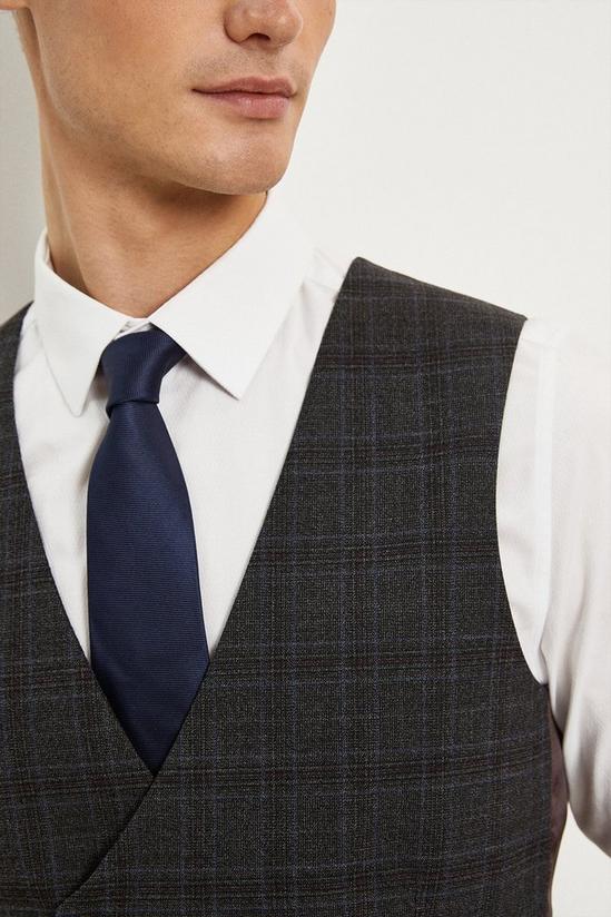 Burton Slim Fit Grey Highlight Check Waistcoat 4