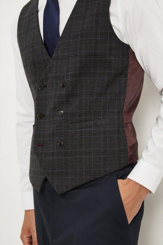 Burton Slim Fit Grey Highlight Check Waistcoat 6