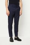 Burton Slim Fit Navy Multi Check Suit Trousers thumbnail 1
