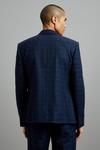 Burton Skinny Fit Navy Multi Check Double Breasted Suit Jacket thumbnail 3