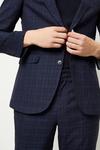 Burton Slim Fit Navy Multi Check Suit Jacket thumbnail 6