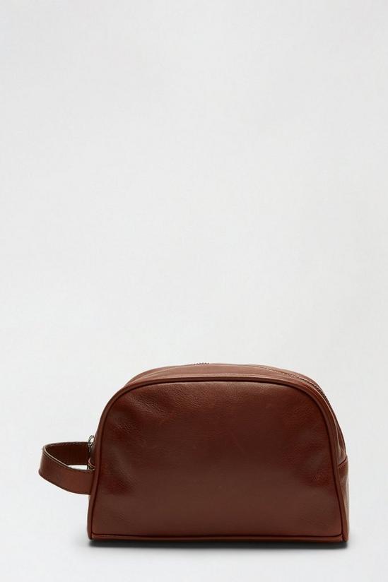 Burton Brown Leather Wash Bag 2