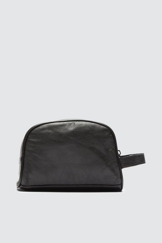 Burton Black Leather Wash Bag 2