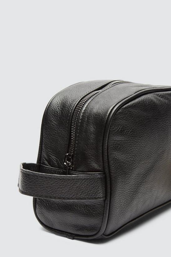 Burton Black Leather Wash Bag 3