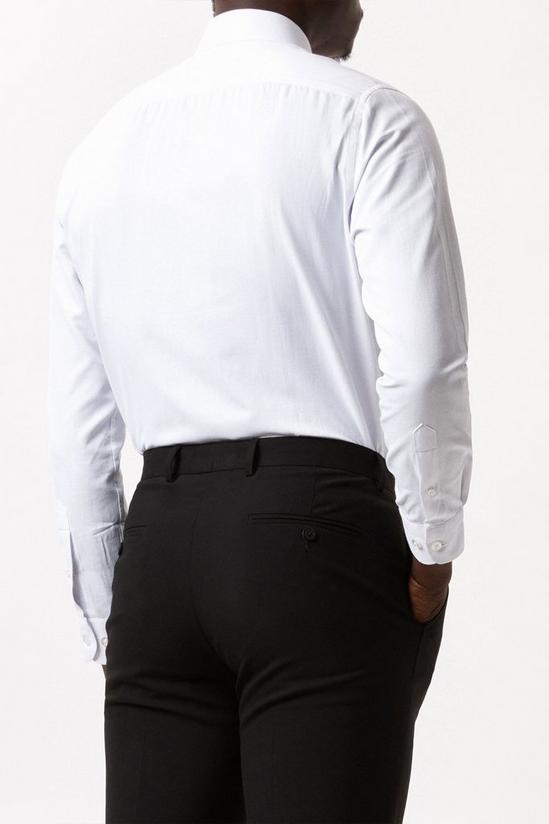 Burton White Slim Fit Long Sleeve Cutaway Collar Shirt 3