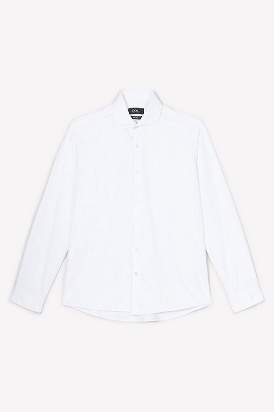 Burton White Slim Fit Long Sleeve Cutaway Collar Shirt 5