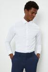 Burton White Skinny Fit Long Sleeve Cutaway Collar Shirt thumbnail 1
