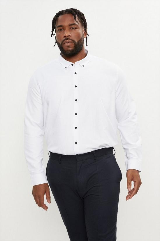 Burton Plus & Tall Slim Contrast Button Down Shirt 1