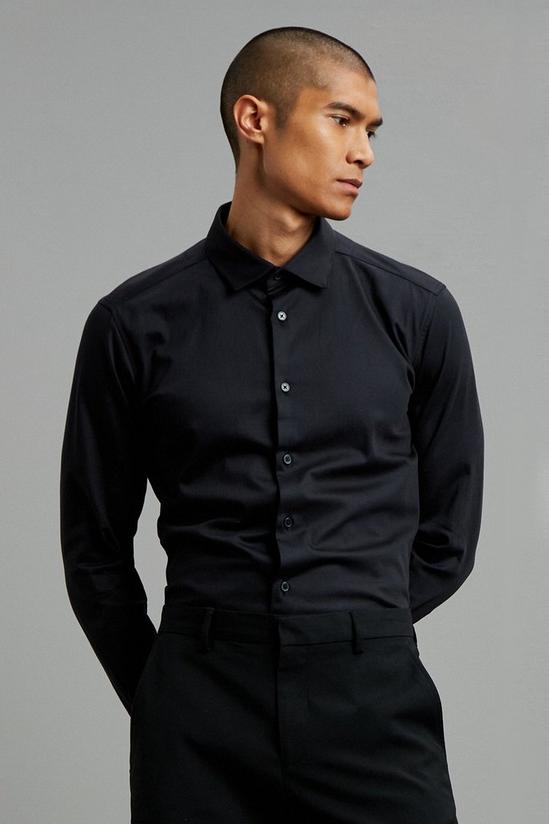 Burton Skinny Black Satin Shirt 1