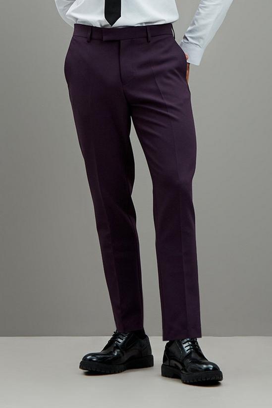 Burton Skinny Fit Purple Tuxedo Suit Trousers 1