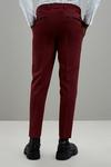 Burton Skinny Fit Burgundy Tuxedo Suit Trousers thumbnail 3