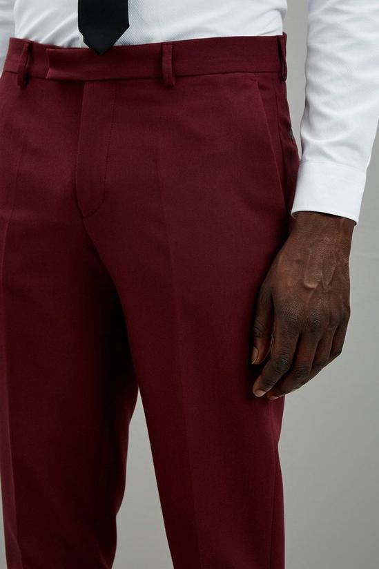 Burton Skinny Fit Burgundy Tuxedo Suit Trousers 4