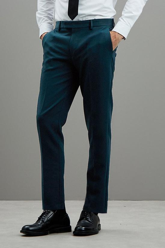 Burton Skinny Fit Green Tuxedo Suit Trousers 1