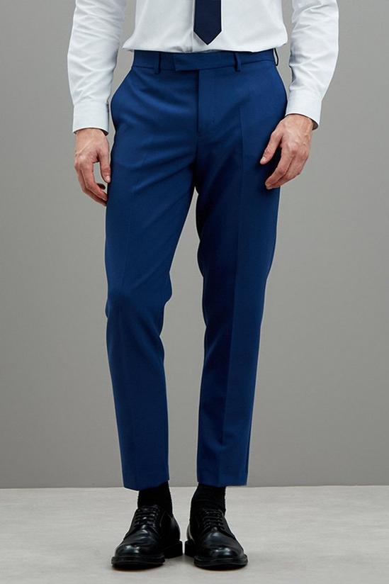 Burton Skinny Fit Blue Tuxedo Suit Trousers 1