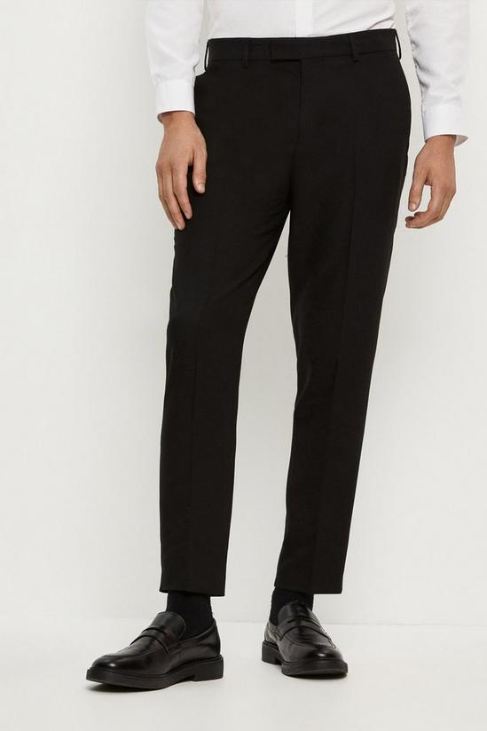 Burton Skinny Fit Black Tuxedo Suit Trousers 1
