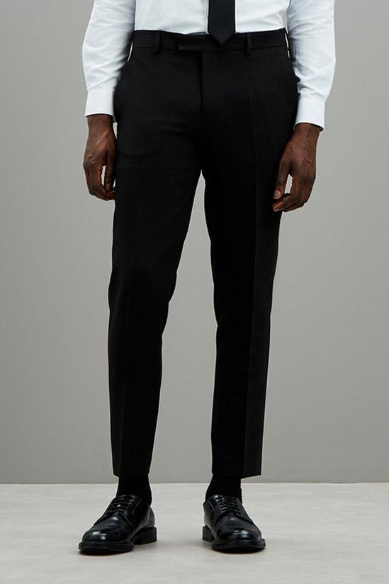 Burton Skinny Fit Black Tuxedo Suit Trousers 1