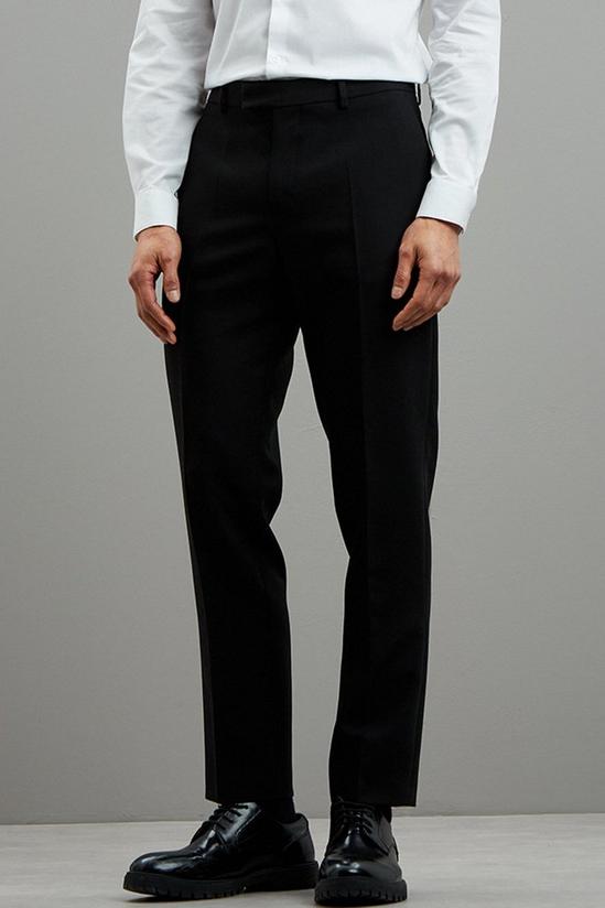 Burton Slim Fit Black Tuxedo Suit Trousers 1