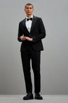 Burton Slim Fit Black Tuxedo Suit Trousers thumbnail 2