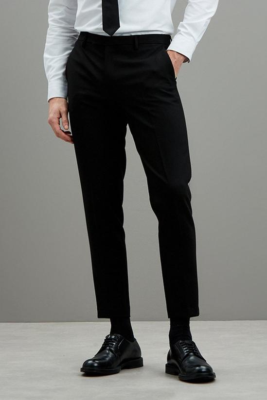 Burton Super Skinny Fit Black Tuxedo Suit Trousers 1