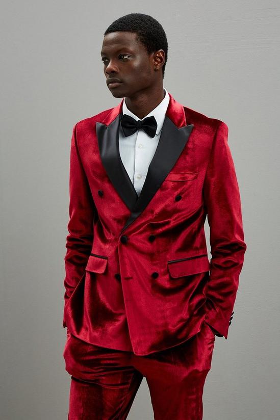 Burton Slim Fit Raisin Velvet Suit Jacket 1