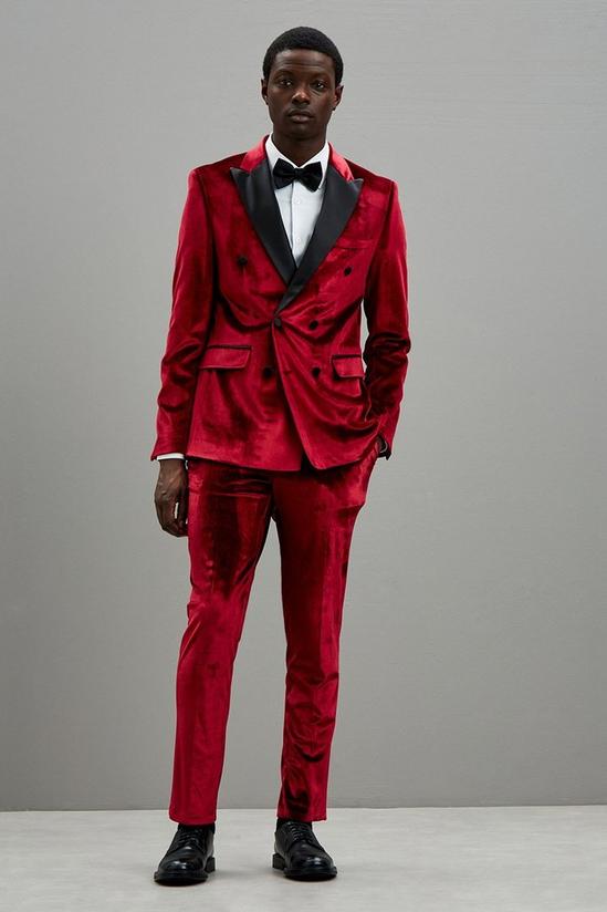 Burton Slim Fit Raisin Velvet Suit Jacket 2