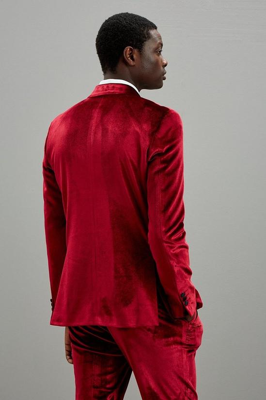 Burton Slim Fit Raisin Velvet Suit Jacket 3