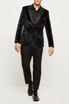 Burton Slim Fit Black Velvet Suit Jacket thumbnail 1