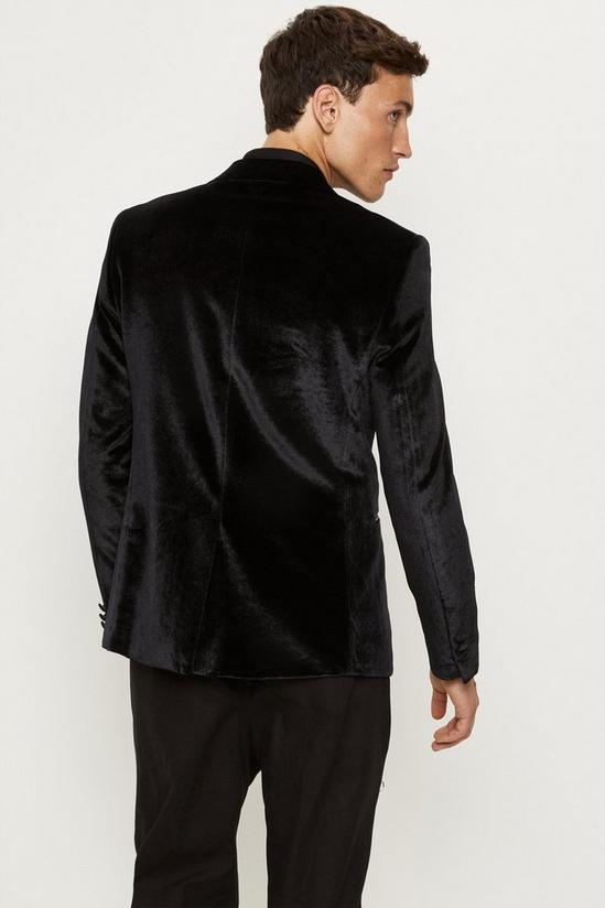 Burton Slim Fit Black Velvet Suit Jacket 3