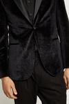 Burton Slim Fit Black Velvet Suit Jacket thumbnail 5