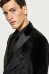 Burton Slim Fit Black Velvet Suit Jacket thumbnail 6