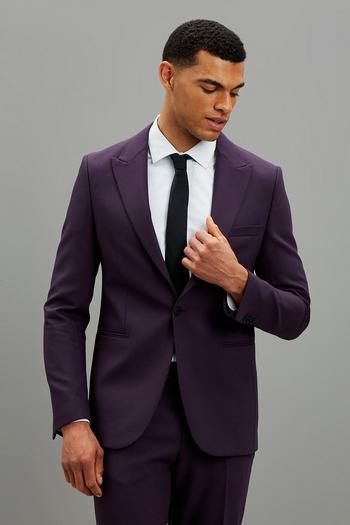 Related Product Skinny Fit Purple Tuxedo Jacket