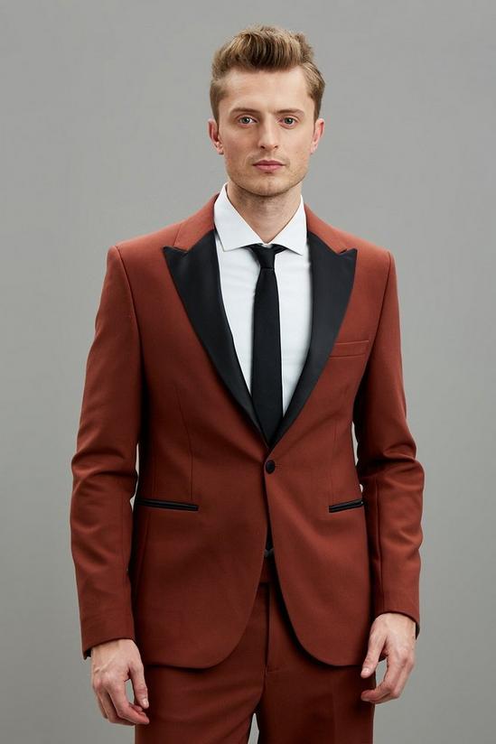 Burton Skinny Fit Satin Tan Tuxedo Suit Jacket 1