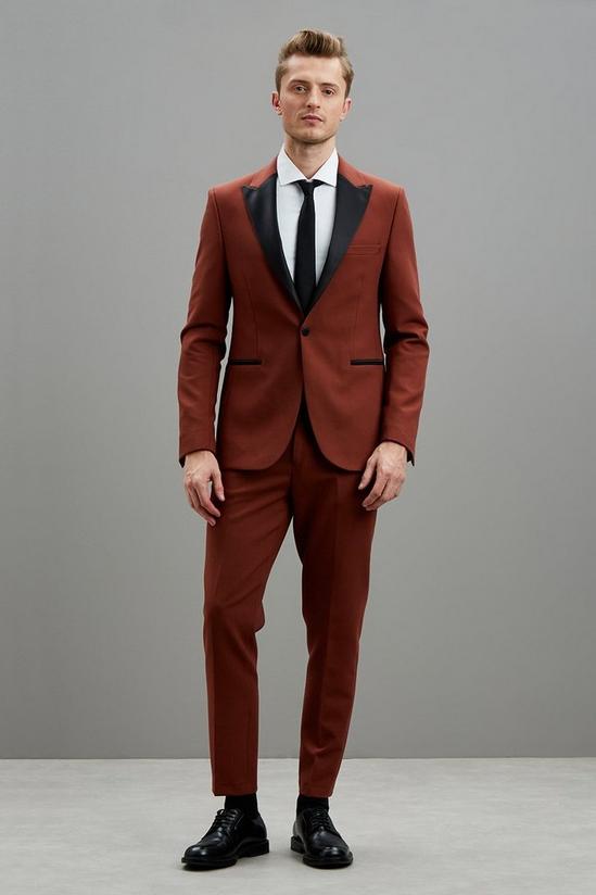 Burton Skinny Fit Satin Tan Tuxedo Suit Jacket 2