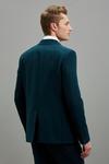 Burton Skinny Fit Satin Green Tuxedo Suit Jacket thumbnail 3