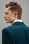 Burton Skinny Fit Satin Green Tuxedo Suit Jacket thumbnail 5