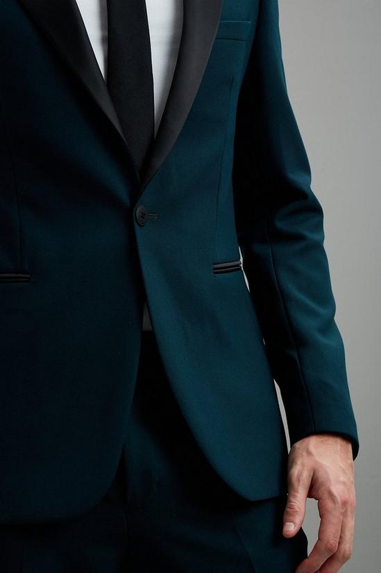 Burton Skinny Fit Satin Green Tuxedo Suit Jacket 6