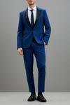 Burton Skinny Fit Blue Tuxedo Suit Jacket thumbnail 1
