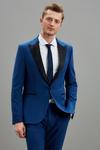 Burton Skinny Fit Blue Tuxedo Suit Jacket thumbnail 2