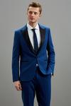 Burton Skinny Fit Blue Tuxedo Suit Jacket thumbnail 6