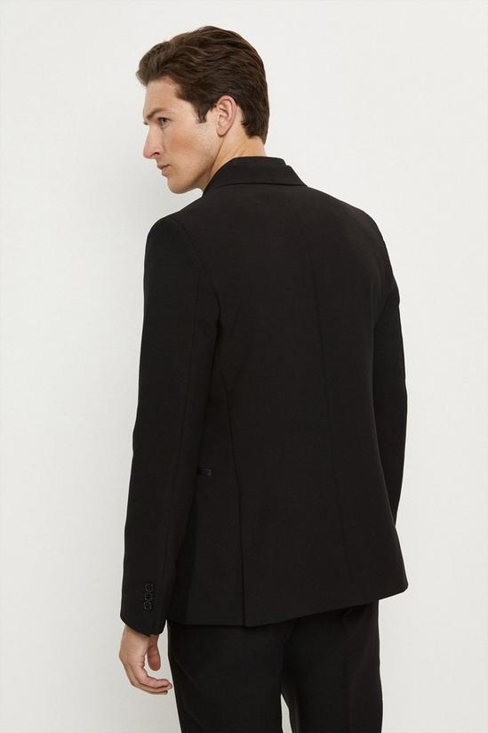 Burton Skinny Fit Black Double Breasted Tuxedo Suit Jacket 3