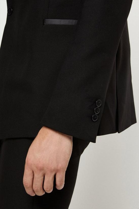 Burton Skinny Fit Black Double Breasted Tuxedo Suit Jacket 5