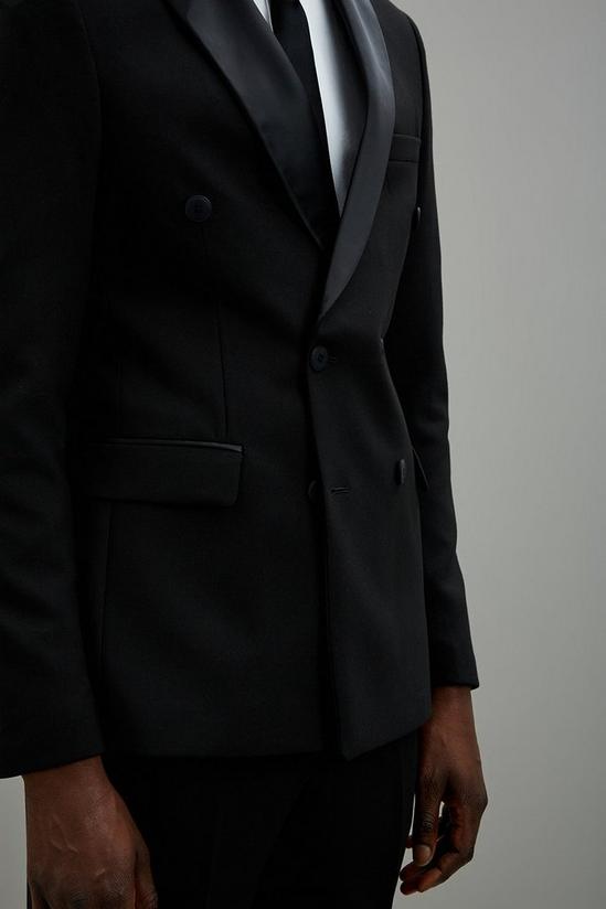 Burton Slim Fit Black Double Breasted Tuxedo Jacket 6