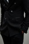 Burton Skinny Fit Black Double Breasted Tuxedo Jacket thumbnail 6