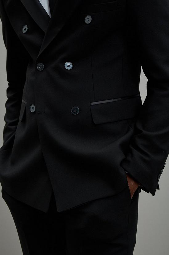 Burton Skinny Fit Black Double Breasted Tuxedo Jacket 6